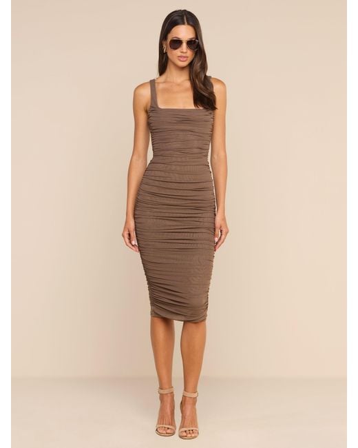 L'Agence Natural Anya Shirred Dress