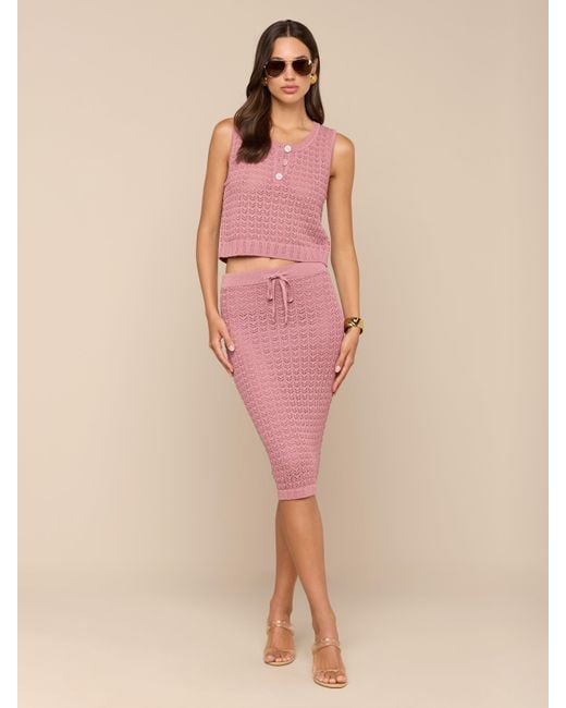 L'Agence Pink 'Agence Carven Pointelle Knit Tank Top
