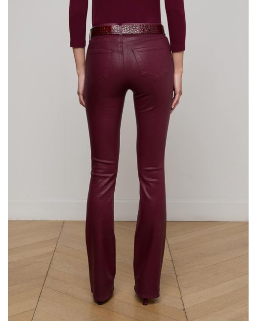 L'Agence Red Ruth Coated Straight-Leg Jean