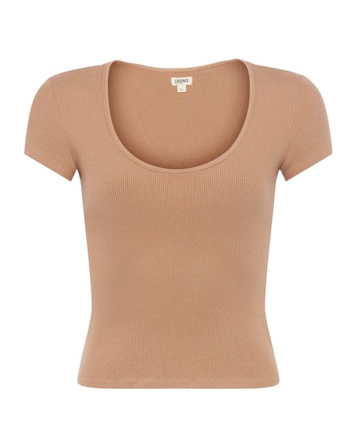 T-Shirt À Encolure Dégagée Brynlee, Cannelle L'Agence en coloris Blue