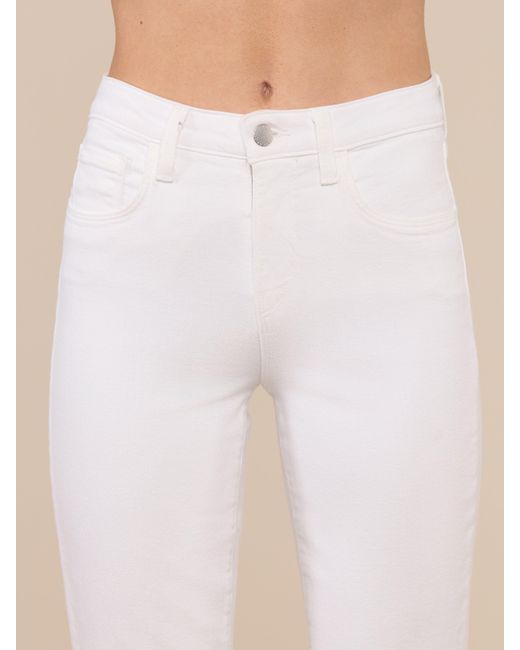 L'Agence White Kendra Cropped Flare Jean