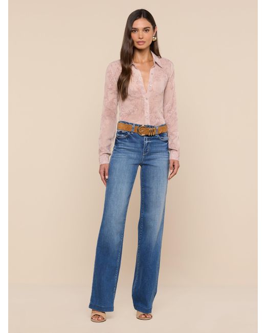 L'Agence Blue 'Agence Laurent Blouse Top
