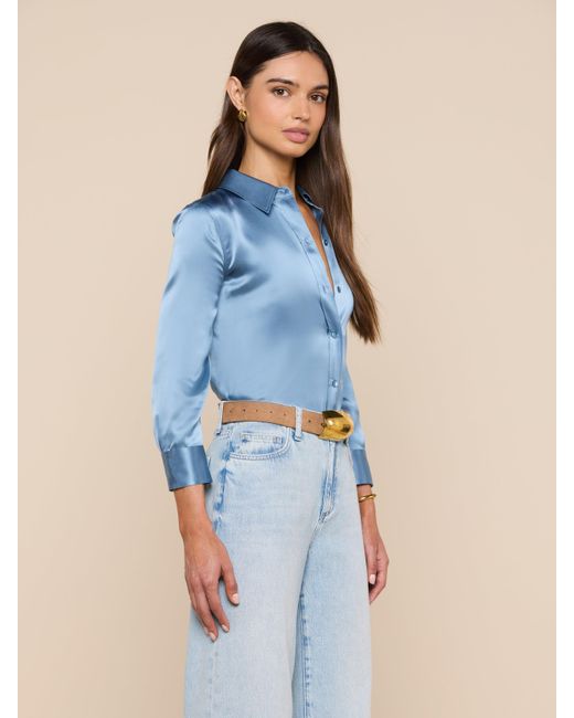 Chemisier En Soie Dani, Bleu Pâle L'Agence en coloris Blue