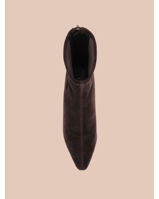 L'Agence Black Salome Stretch Suede Boot