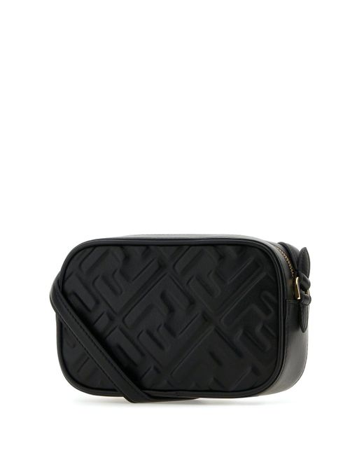 Fendi Black Ff Mini Leather Camera Bag