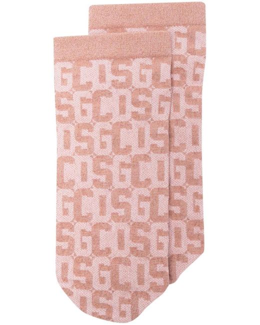 Wolford Pink X Gcds Monogram-pattern Socks