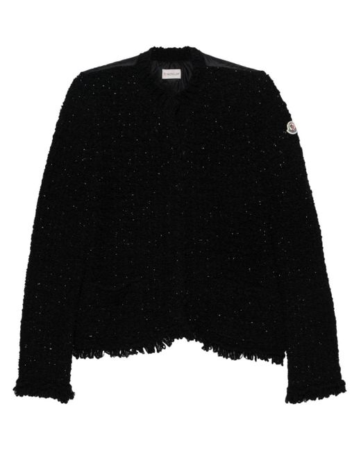 Moncler Black Panelled Bouclé Jacket