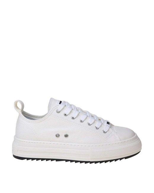 DSquared² White Cotton Canvas Sneakers for men