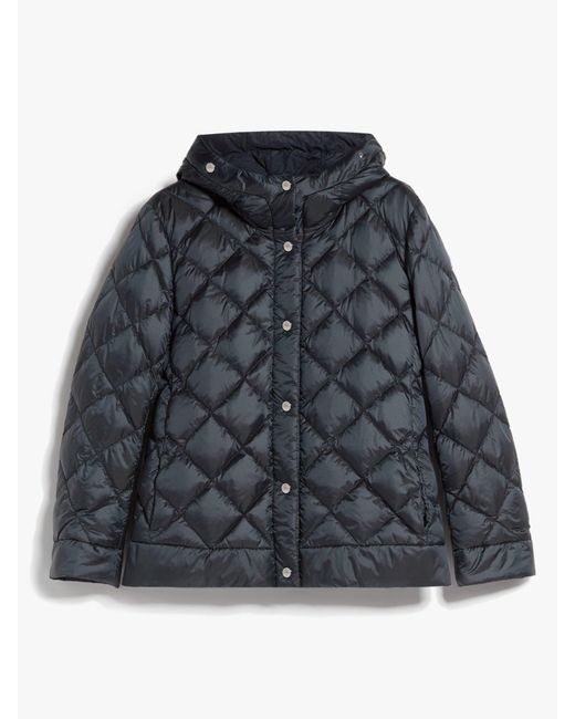 Max Mara The Cube Black Risoft Reversible Down Jacket In Water
