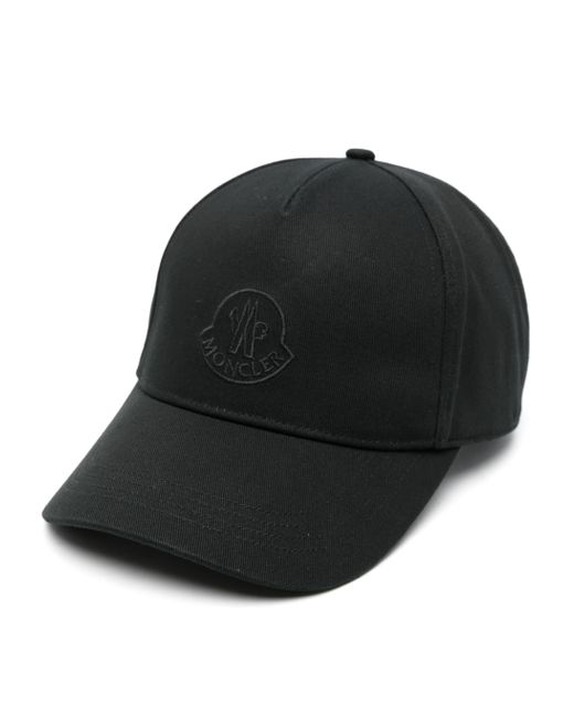 Moncler Black Logo-embroidered Cotton Hat