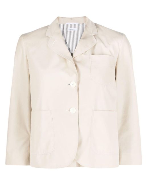 Thom Browne Natural Rounded-collar Single-breasted Blazer