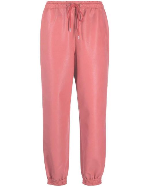 Stella McCartney Pink Faux-leather Tapered Trousers