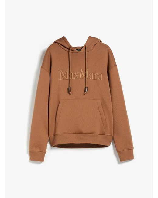 Max Mara Brown Jersey Sweatshirt With Embroidery