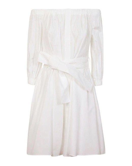 P.A.R.O.S.H. White Satin Dress
