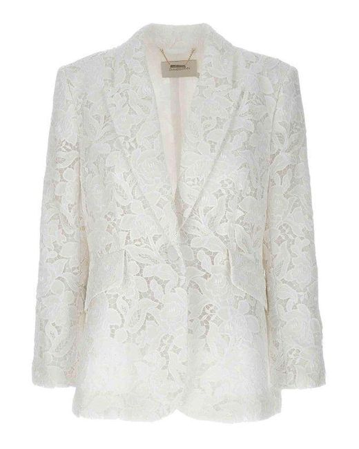 Zimmermann White Natura Lace Blazer Jacket