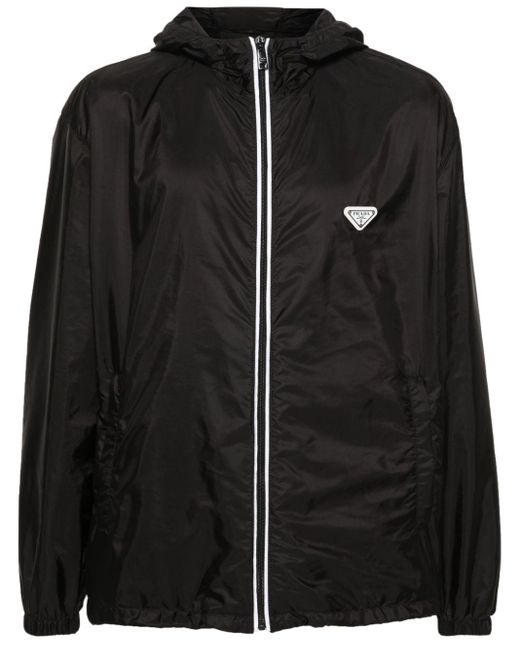 Prada Black Re-nylon Enamel Triangle-logo Jacket for men