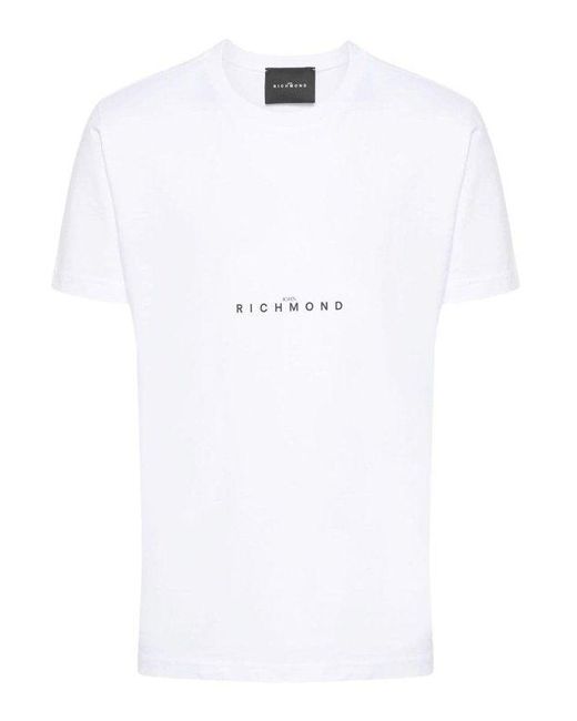 T-Shirt Con Logo di John Richmond in White da Uomo