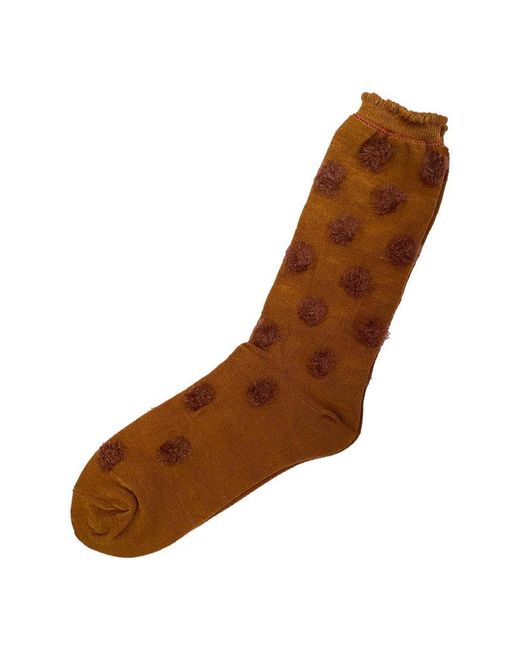 Antipast Brown Knitted Socks Pom Pom