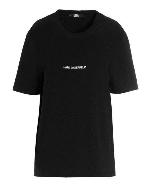T-Shirt Logata Nera di Karl Lagerfeld in Black