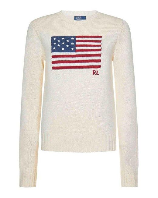 Polo Ralph Lauren White Creamy Cotton Knit Pullover