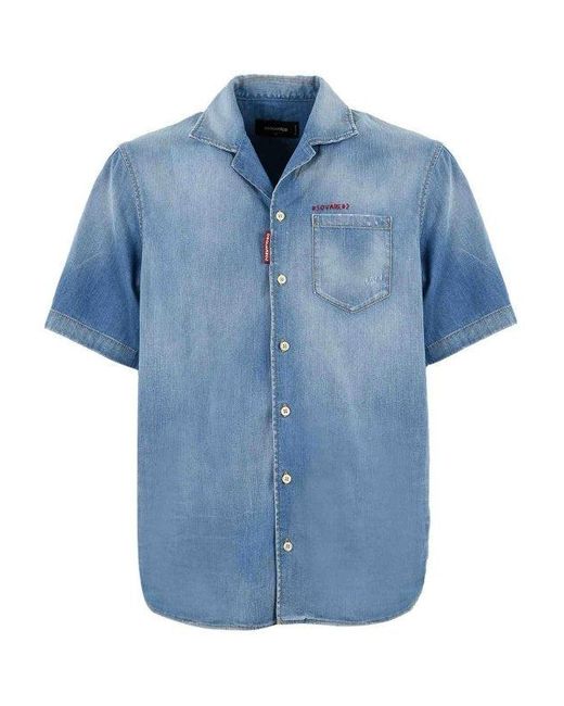 Camicia Di Jeans di DSquared² in Blue da Uomo