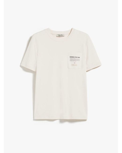 Max Mara White Jersey T-shirt With Pocket