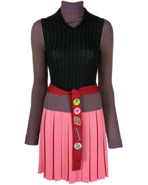 Cormio Multicolor Pleated Mini Dress