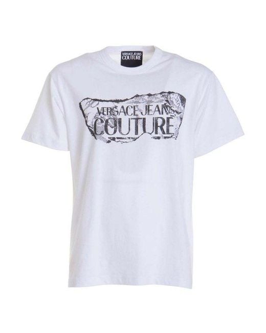T-Shirt Con Maxi Logo di Versace in White da Uomo