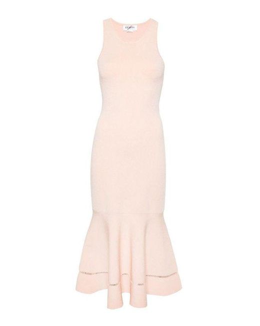 Victoria Beckham Pink Lurex Midi Dress