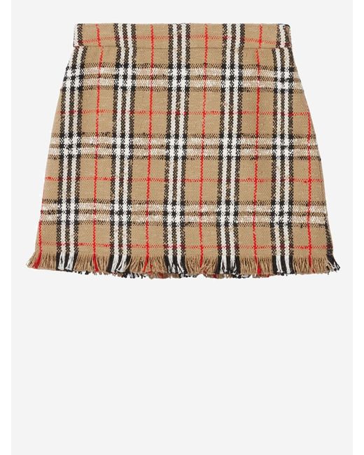 Burberry Skirt in Natural Lyst