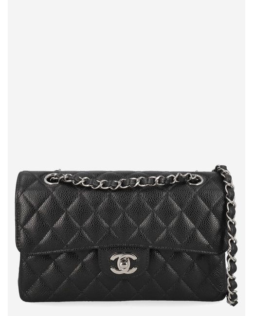 Chanel Black Timeless Small Double Flap Quilted Caviar