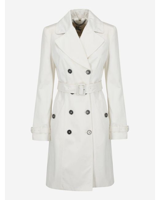 Burberry White Double Breasted Coat