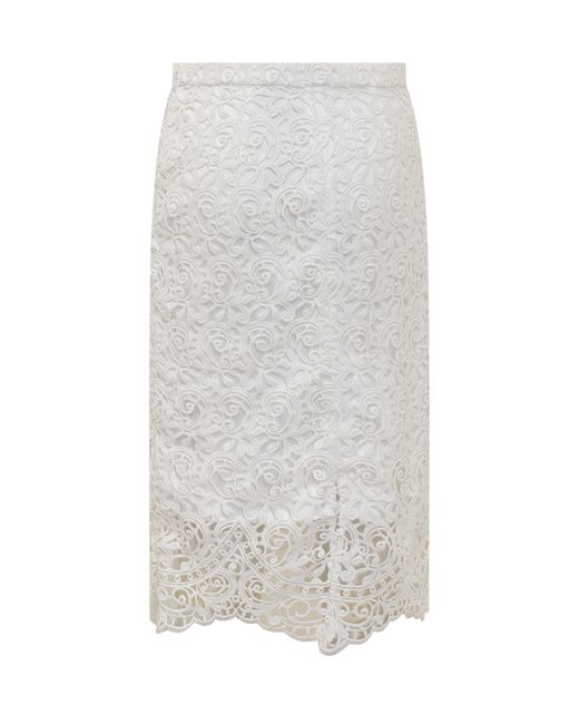 Burberry Skirt in White | Lyst