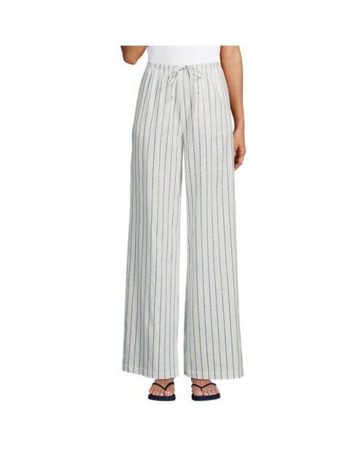 Lands' End Gray Weite Hose Aus Leinen/Viskose-Mix, Damen, Größe:34 Regular, Leinen/Viskose, By