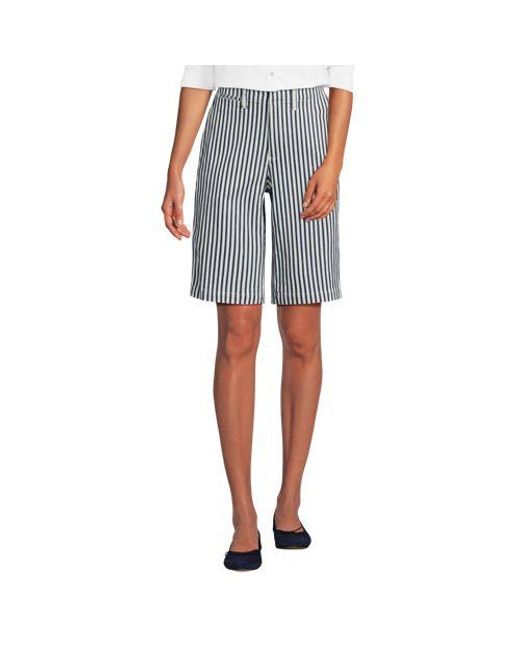 Lands' End Blue Chino-Bermudas, Damen, Größe:34 Regular, Elasthan/Baumwoll-Mischung, By