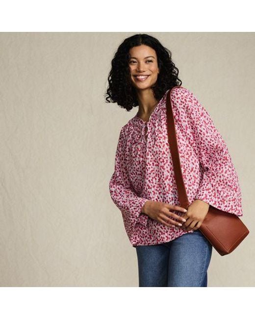 Lands' End Red Langarm-Bluse Aus Voile, Damen, Größe:32-34 Regular, Baumwoll-Mischung/Viskose-Mischung, By