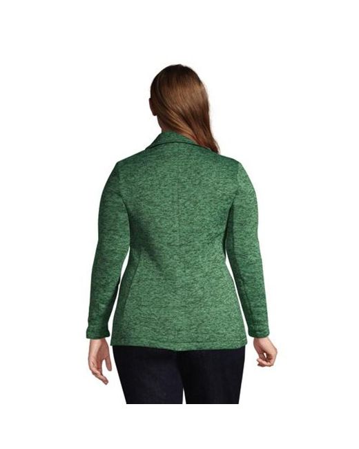 Lands' End Sweater Fleece Blazer in Green | Lyst UK