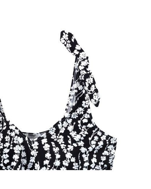 Lands' End Black Tankini-Top Mit Geknoteten Trägern Und Flattersaum, Damen, Größe:34 Regular, Elasthan/Nylon-Mischung, By