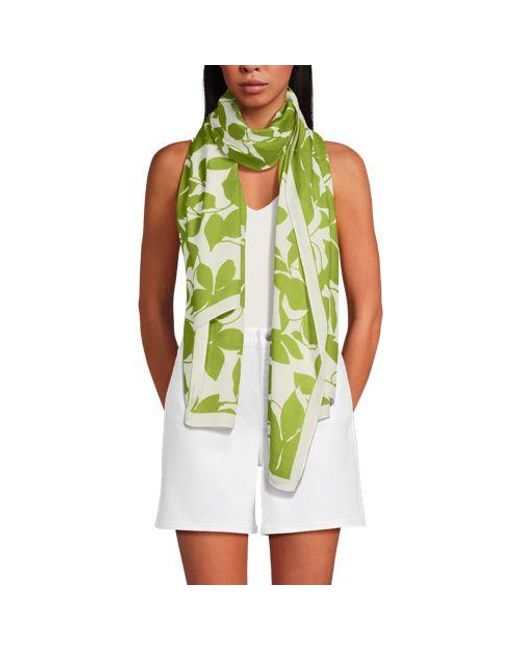 Lands' End Green Fließender Schal, Damen, Größe:Null Regular, Viskose, By
