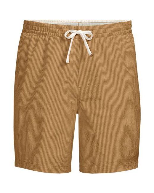 Lands' End Seersucker-Badeshorts Mit Hydroliner, 18 Cm, Herren, Größe:44-46 Regular, Elasthan/Polyester-Mischung, By in Natural für Herren
