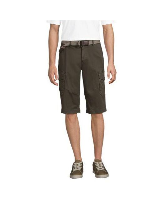Lands' End Cargo-Shorts Mit Gürtel, Herren, Größe Regular, Baumwoll-Mischung, By in Green für Herren