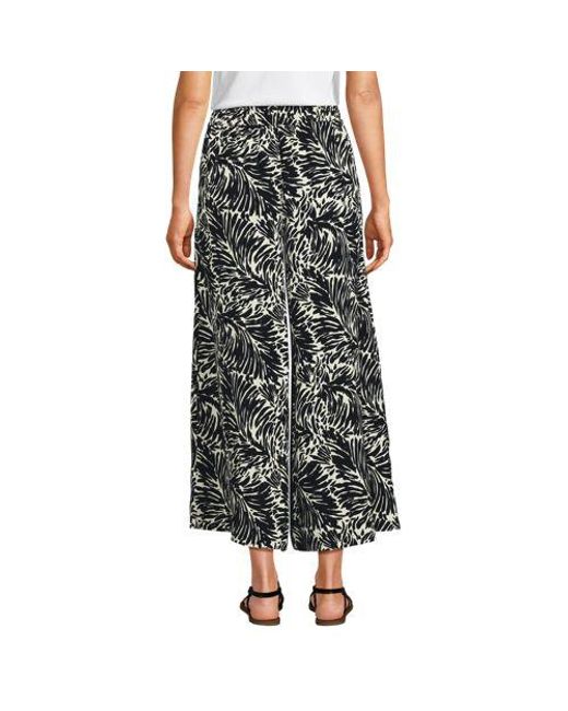 Lands' End Black 7/8-Palazzohose Knitterfrei, Damen, Größe:32-34 Regular, Polyester, By