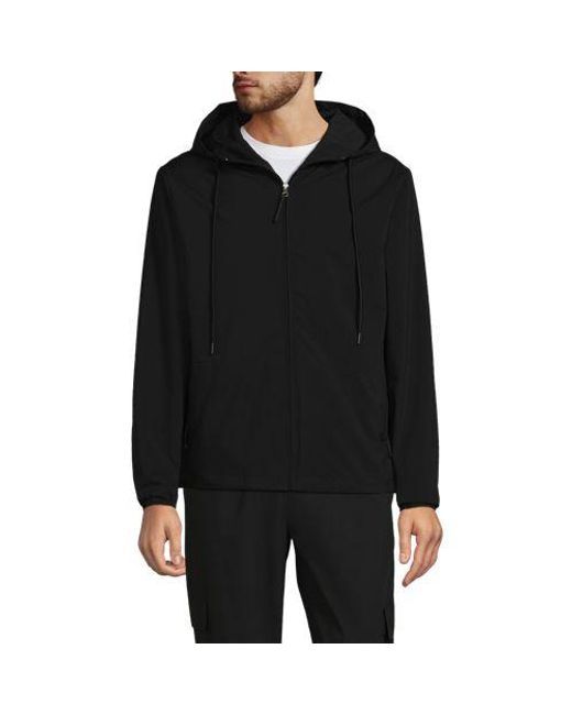 Lands' End Trekking-Kapuzenjacke, Herren, Größe:44-46 Regular, Polyester, By in Black für Herren