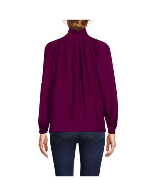 Lands' End Purple Schluppenbluse, Damen, Größe:32-34 Regular, Polyester/Viskose, By