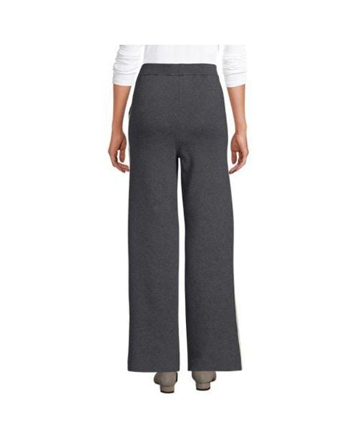 Lands' End Gray Jerseyhose Mit Streifendetail, Damen, Größe:32-34 Petite, By