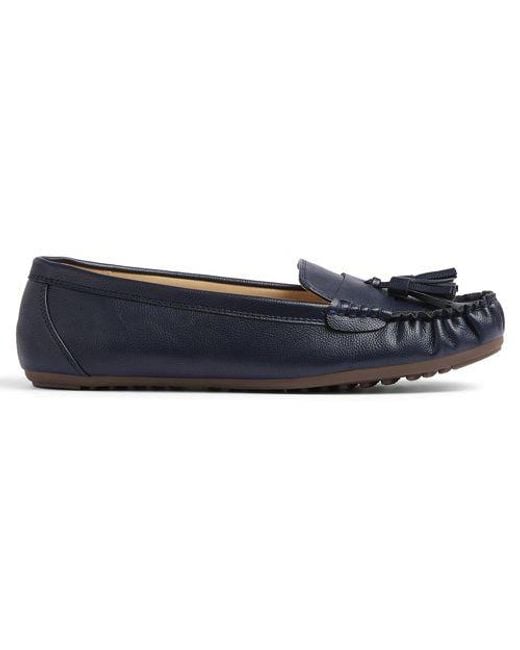 Lands' End Blue Tassel-Loafer Im Autoschuh-Design, Damen, Größe Regular, By