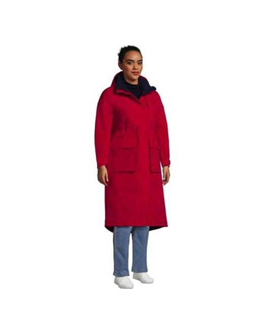 Lands' End Squall Waterproof Stadium Long Coat in Red | Lyst UK