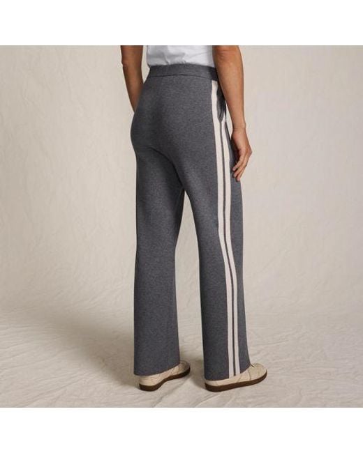 Lands' End Gray Jerseyhose Mit Streifendetail, Damen, Größe:32-34 Petite, By