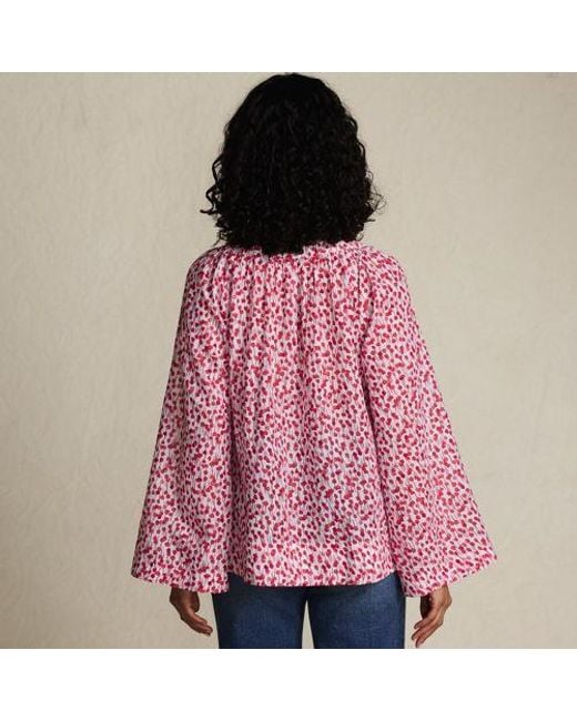 Lands' End Red Langarm-Bluse Aus Voile, Damen, Größe:32-34 Regular, Baumwoll-Mischung/Viskose-Mischung, By