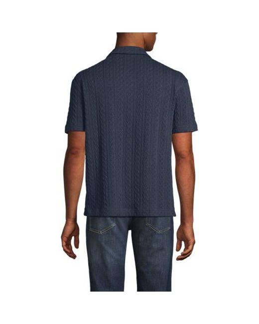 Lands' End Struktur-Jerseyshirt, Herren, Größe:44-46 Regular, Elasthan/Baumwoll-Mischung/Polyester-Mischung, By in Blue für Herren